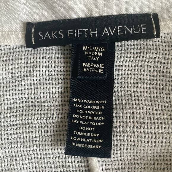 Saks Fifth Avenue Linen Sweater Cover Up Shirt - Picture 8 of 11